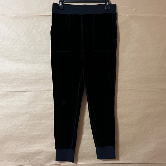Rag & Bone Jean | Velvet Scout Jogger Pants Pull-On Velour Black Size S - Picture 1 of 13